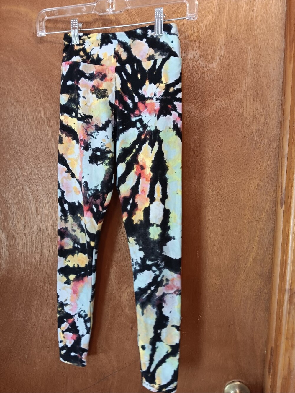 Lularoe Kids Tie-Dye Black Multicolor Leggings